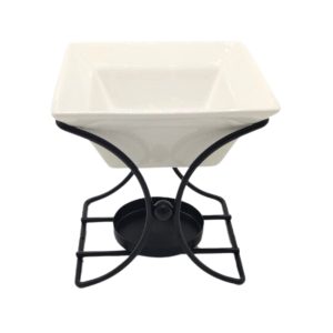 Ceramic Oil Burner with Square Metal Stand