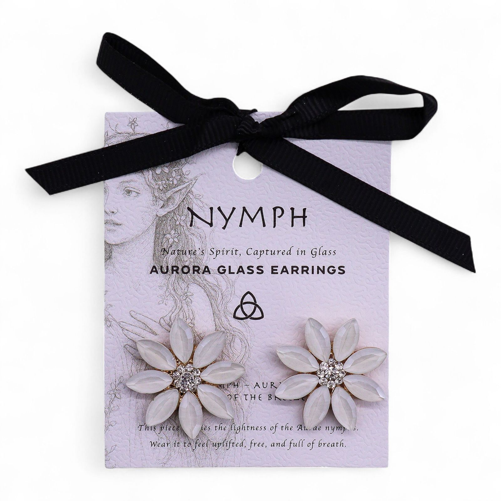 Pearl Vintage Glass Flower Earrings - Εικόνα 4