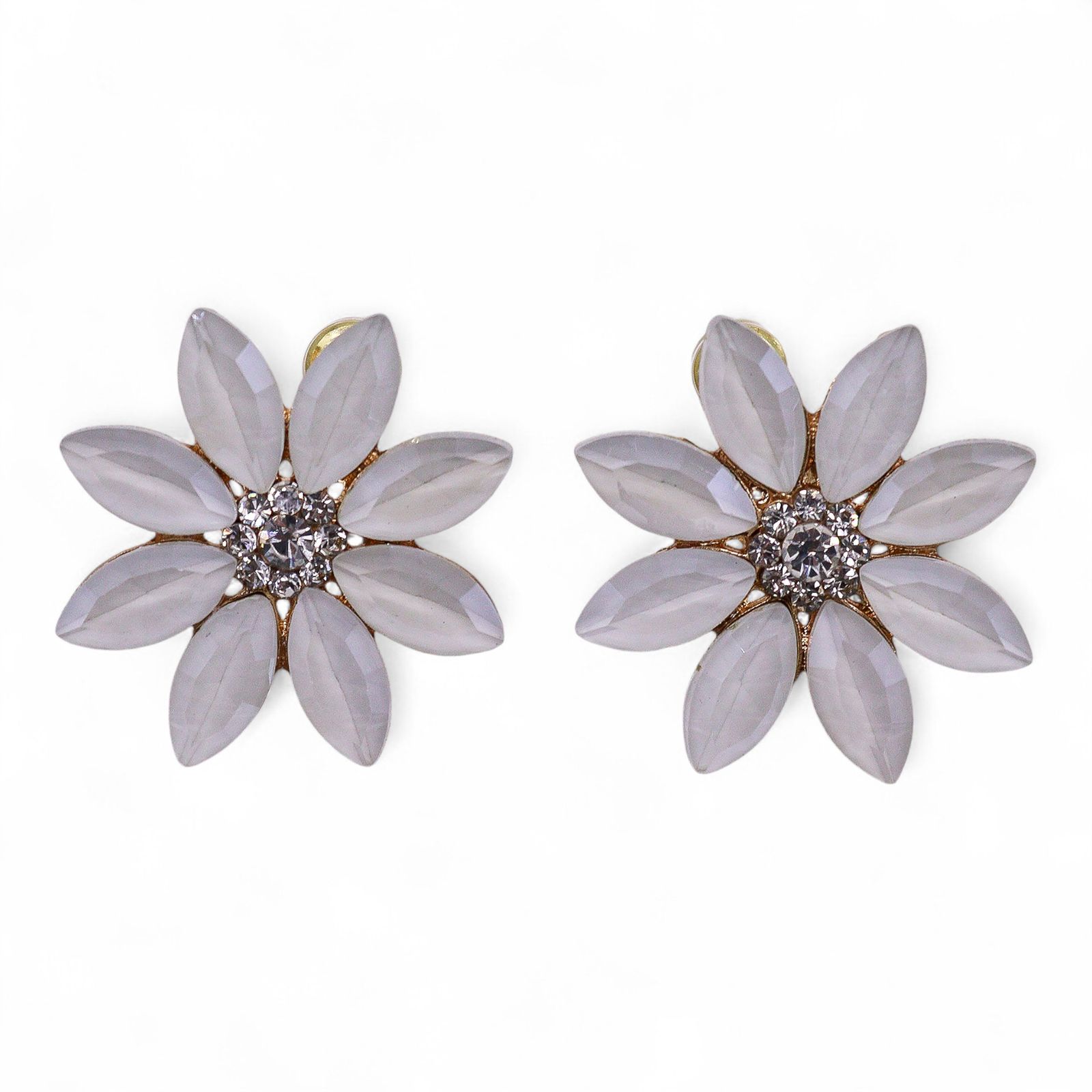 Pearl Vintage Glass Flower Earrings - Εικόνα 2