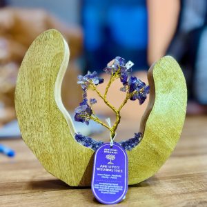 Amethyst Gemstone Tree in Mango Wood Ring