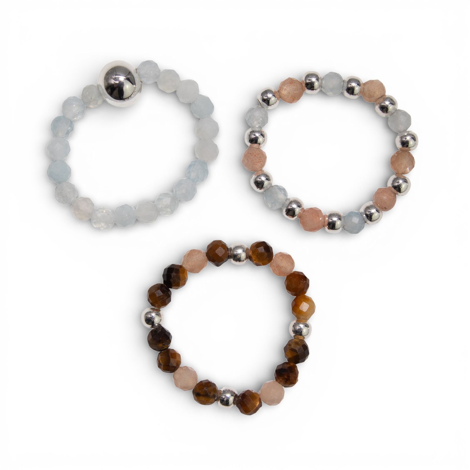 Nymph Spirit Gemstone Ring Set – Sea Sunset - Image 2