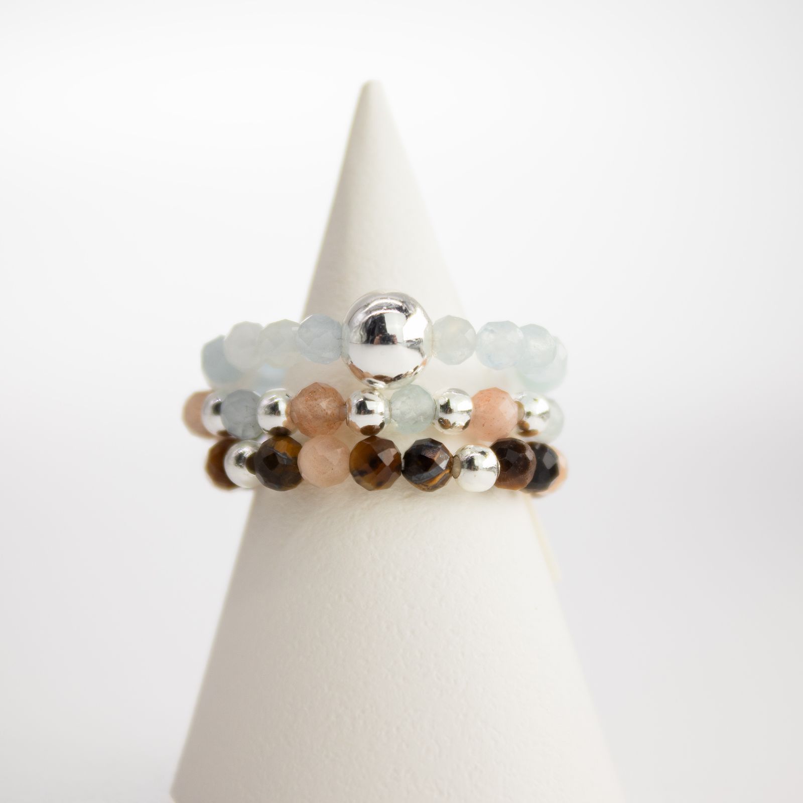 Nymph Spirit Gemstone Ring Set – Sea Sunset - Image 3