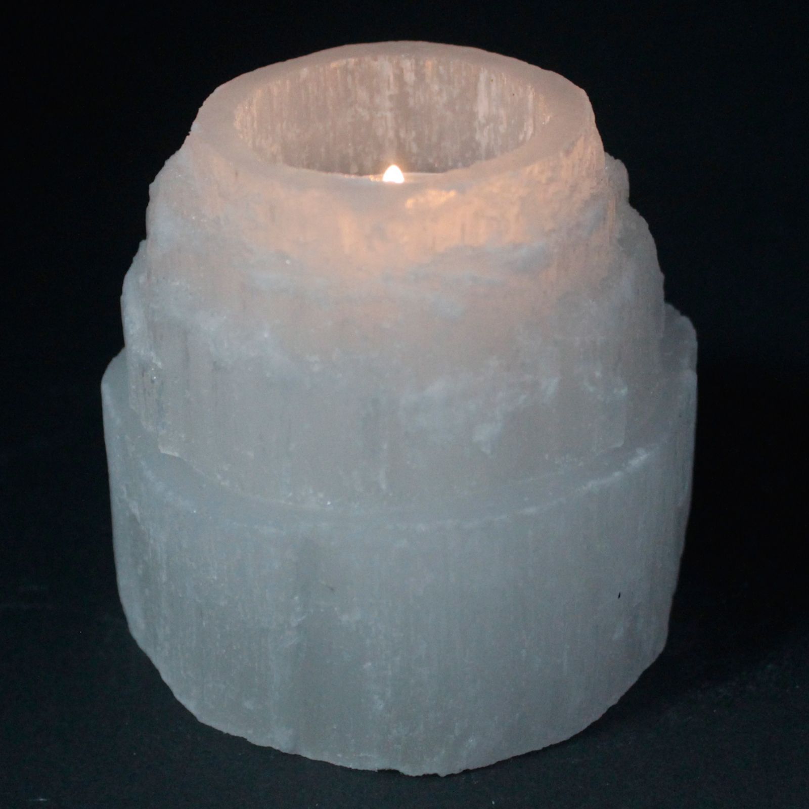 Selenite Mountain Top Candle Holder – 8cm - Image 4