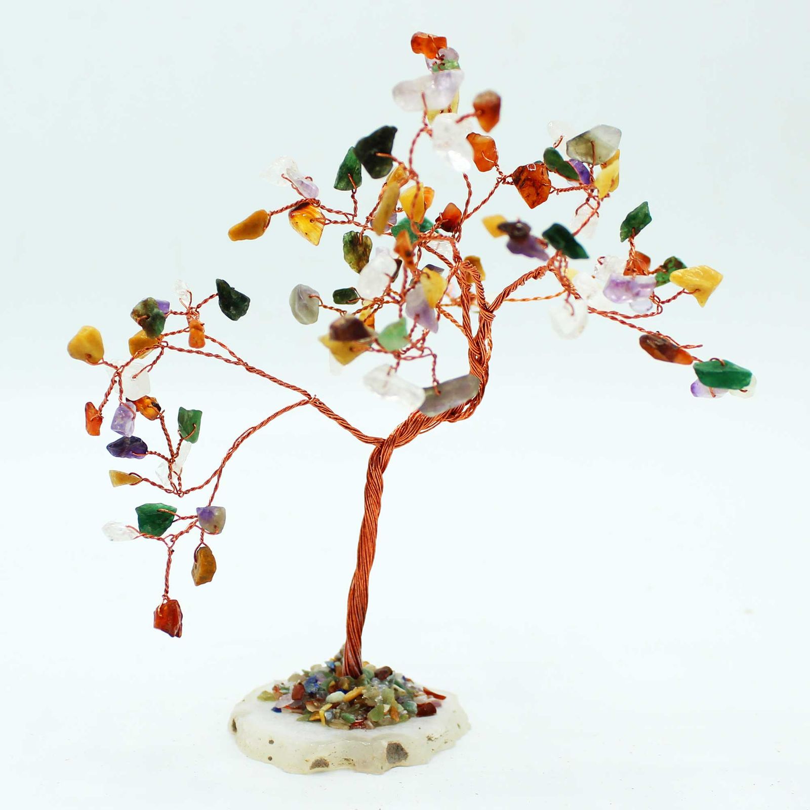 Multi Stone Gemstone Tree on Natural Agate – 100 Stones - Εικόνα 3