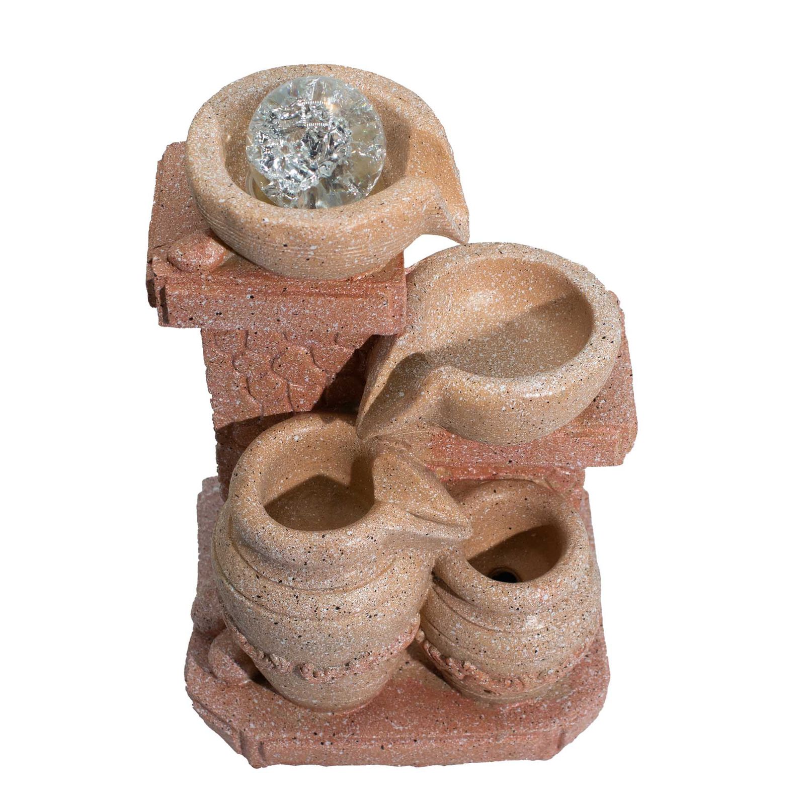Tabletop Water Feature -19x14x27cm - Cascading Pots Mediterranean Style - Image 2