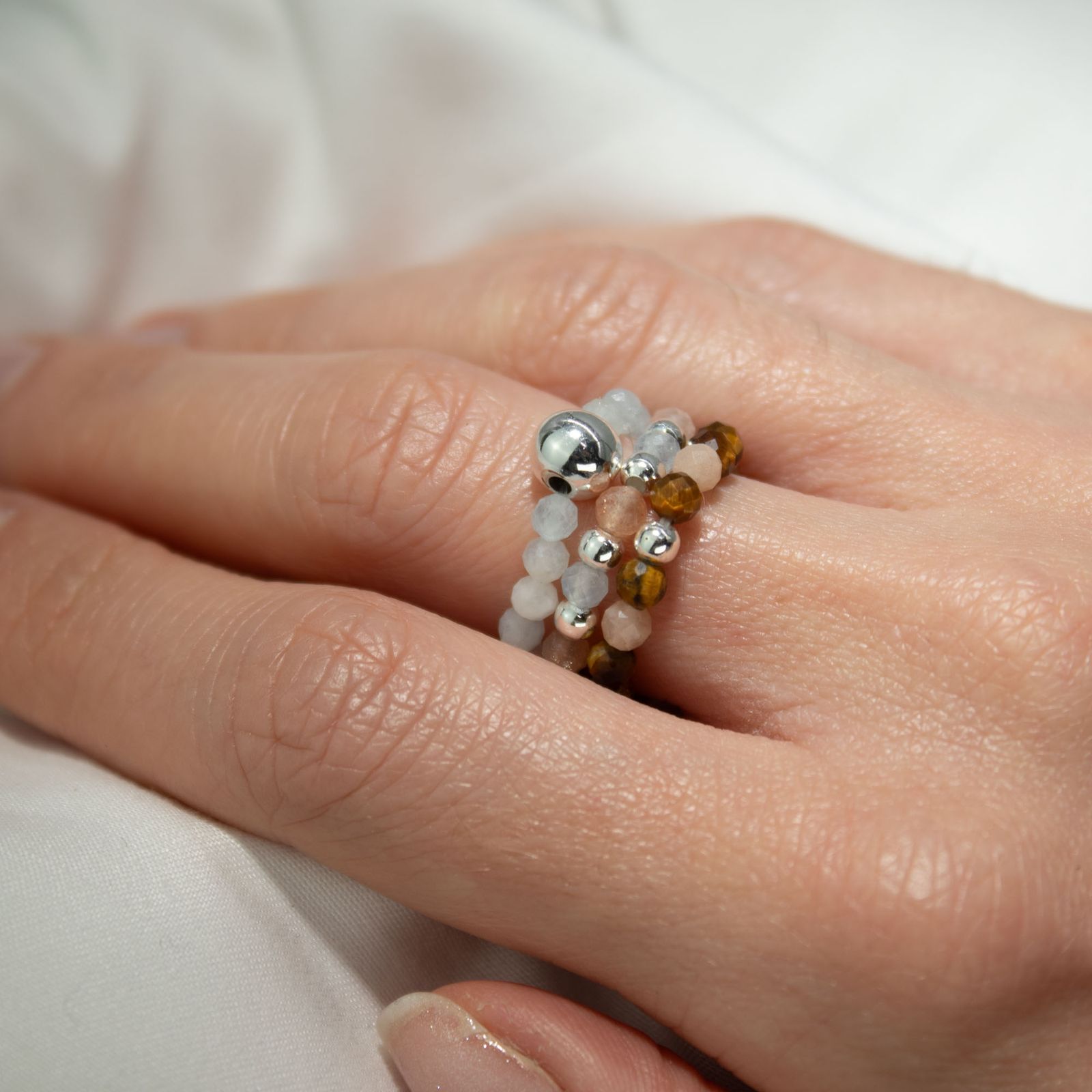 Nymph Spirit Gemstone Ring Set – Sea Sunset - Image 4