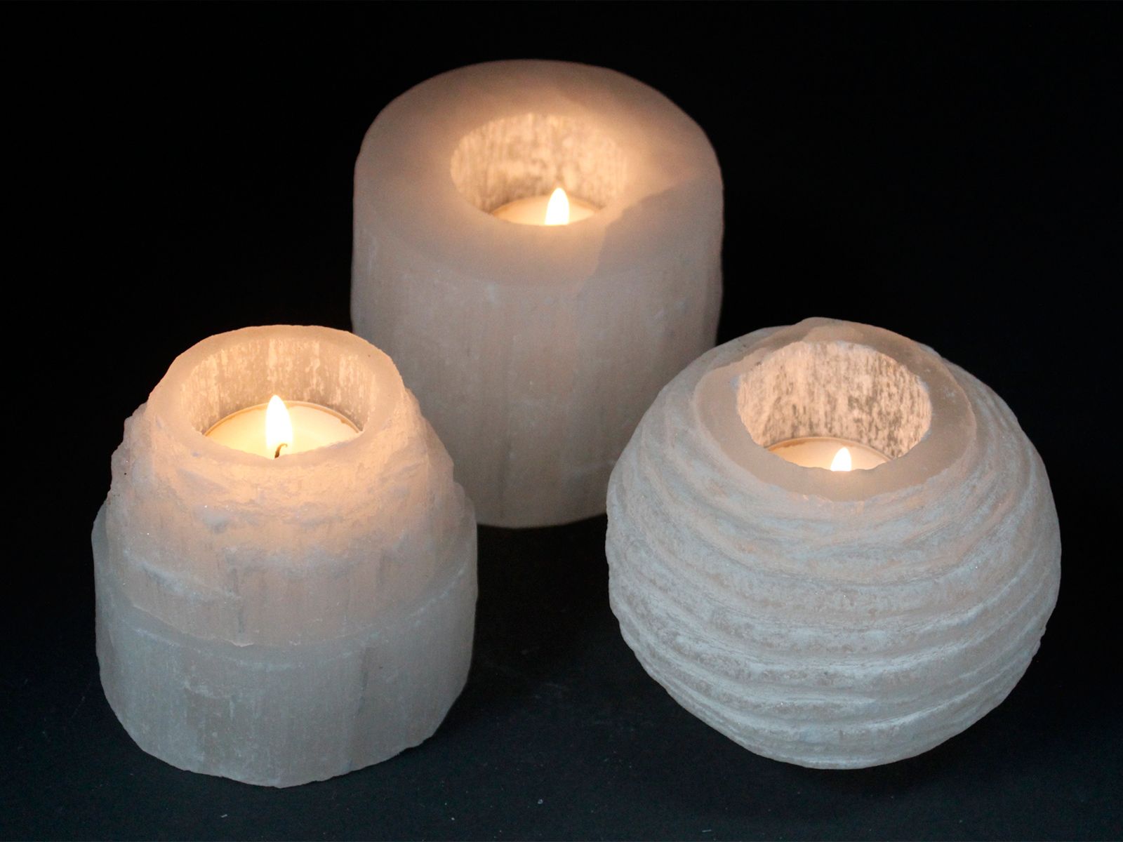 Selenite Mountain Top Candle Holder – 8cm - Image 2
