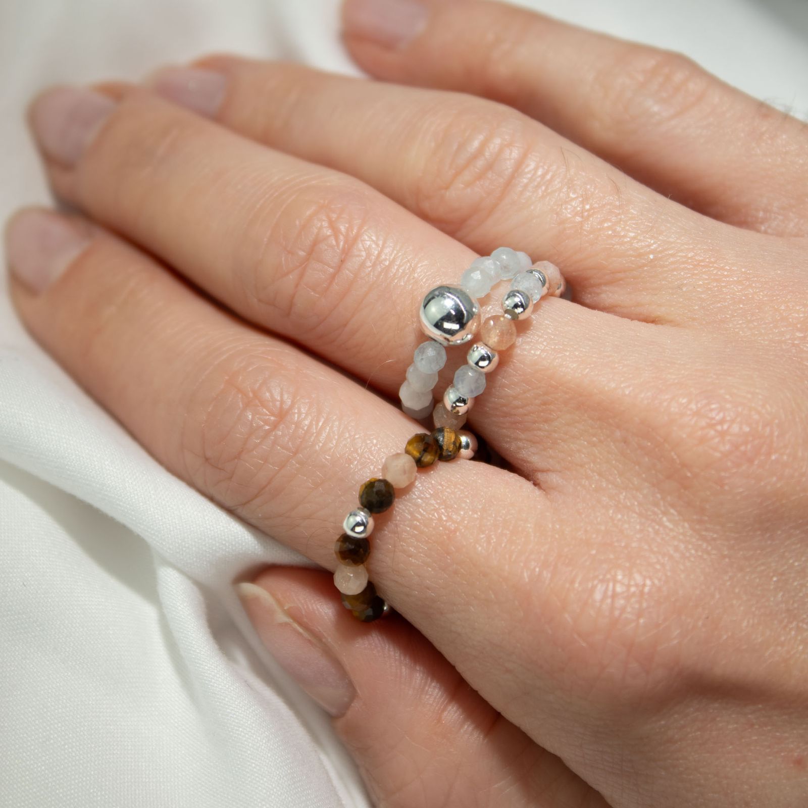 Nymph Spirit Gemstone Ring Set – Sea Sunset - Image 5
