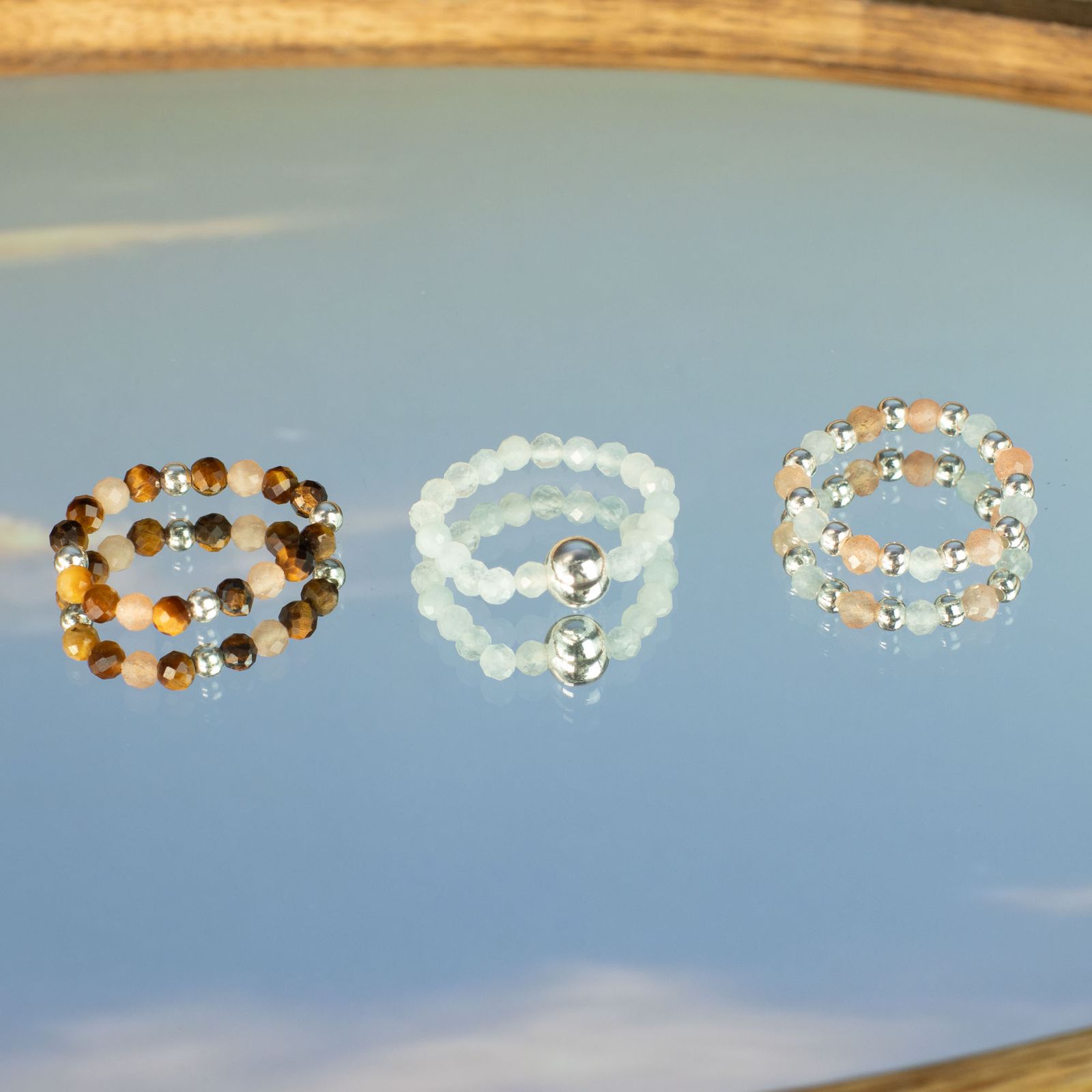 Nymph Spirit Gemstone Ring Set – Sea Sunset - Image 6