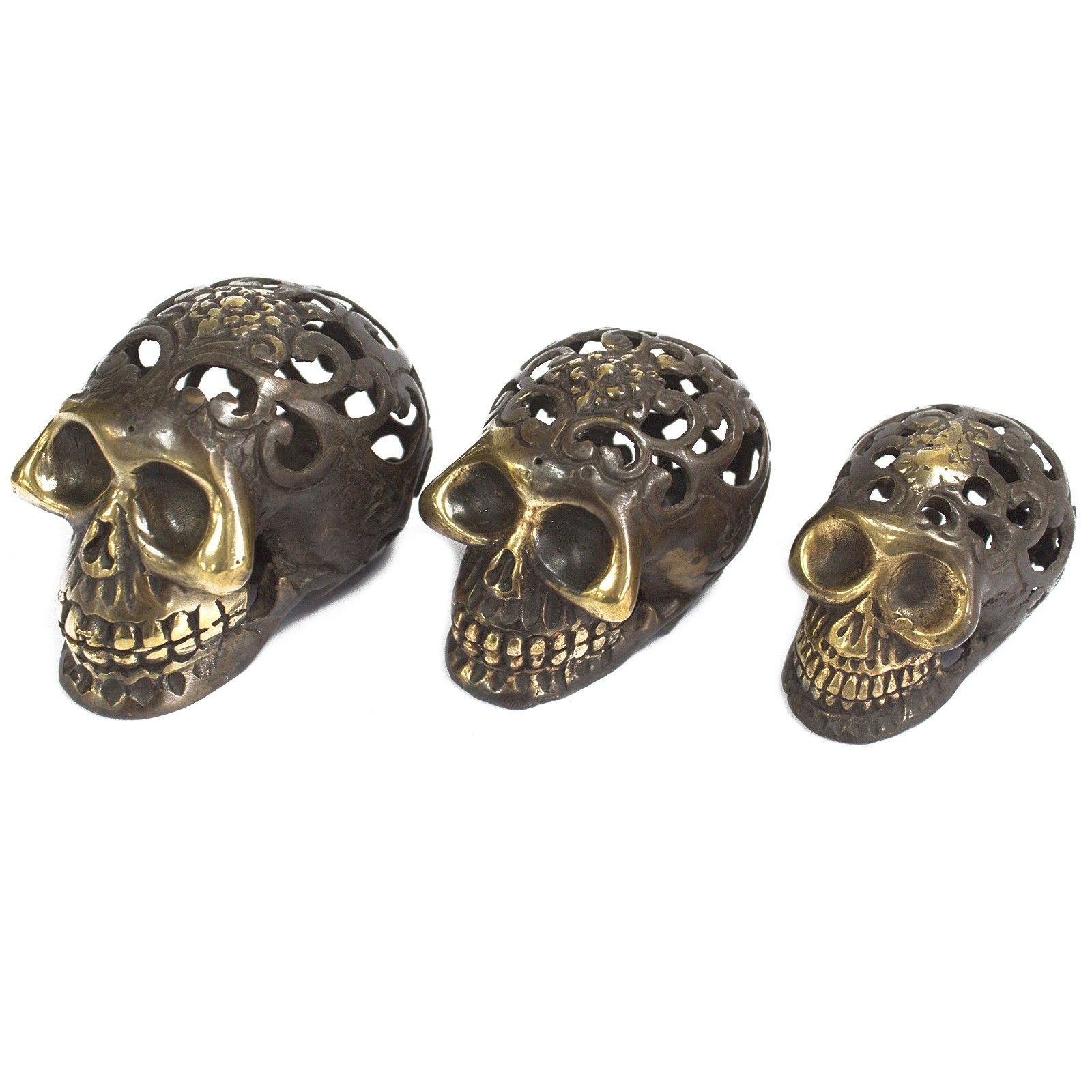 Vintage Brass Skull - Med - Image 6