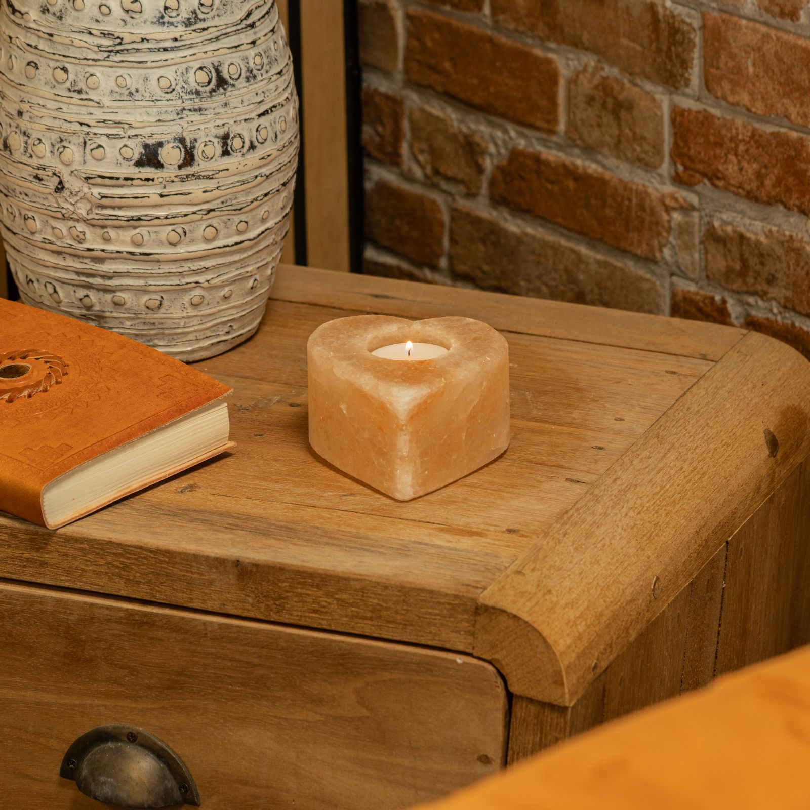 Salt Candle Holder - Med Heart - Image 4