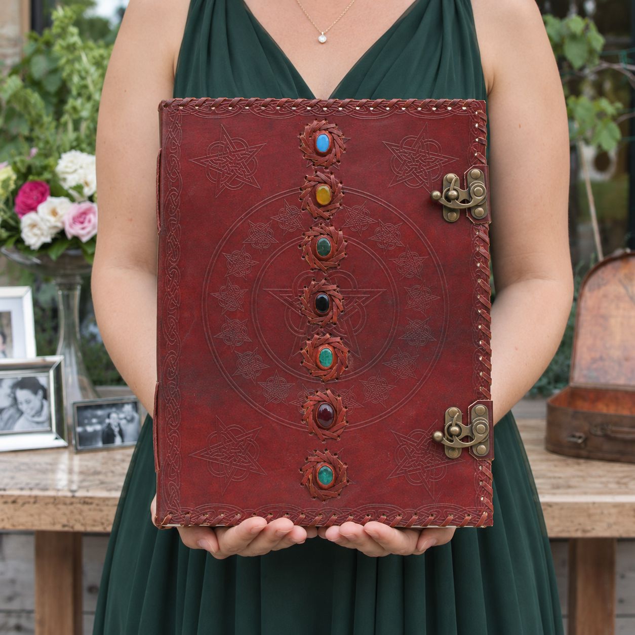 Huge 7 Chakra Leather Book - 10x13 (200 pages) - Image 6