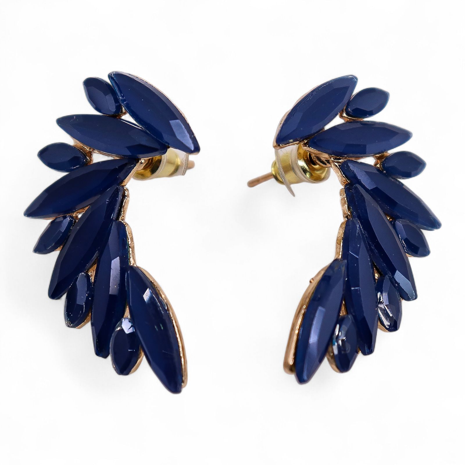 Royal Blue - Vintage Glass - Angel Wings - Earrings - Image 2