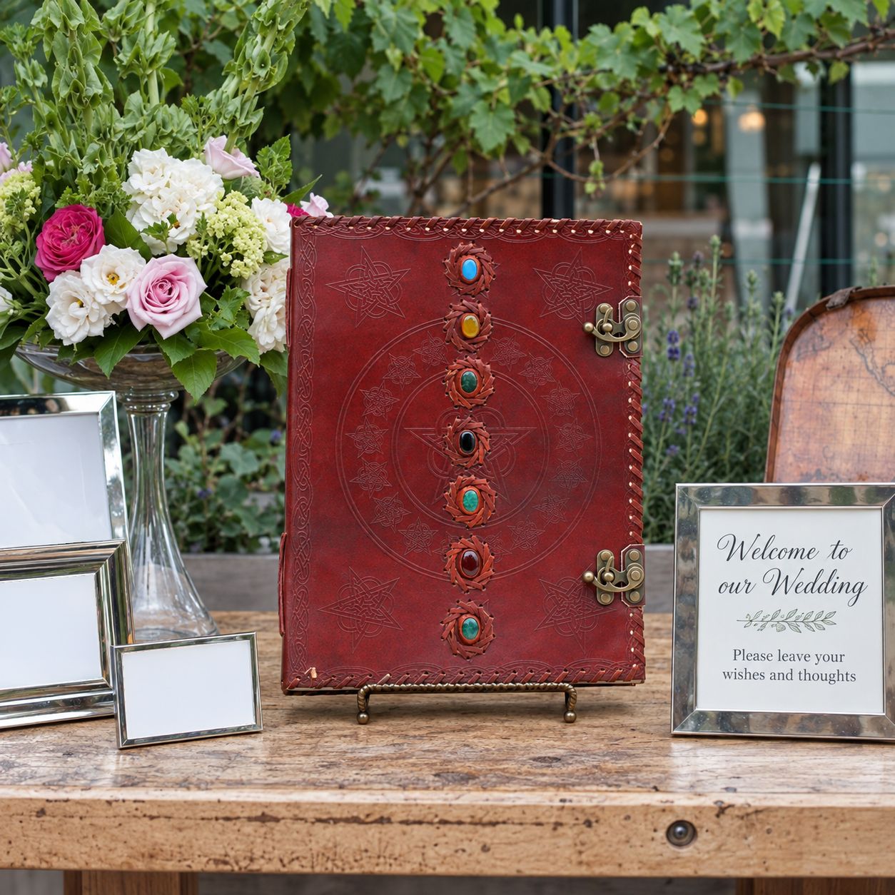 Huge 7 Chakra Leather Book - 10x13 (200 pages) - Image 7