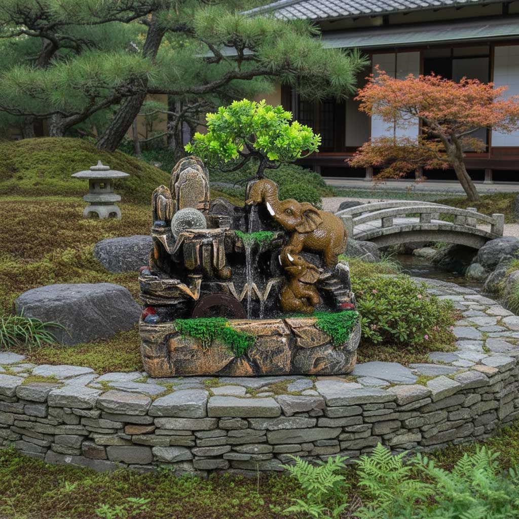 Buddha Hand & Head Tabletop Water Feature (20x25x35cm) - Εικόνα 3