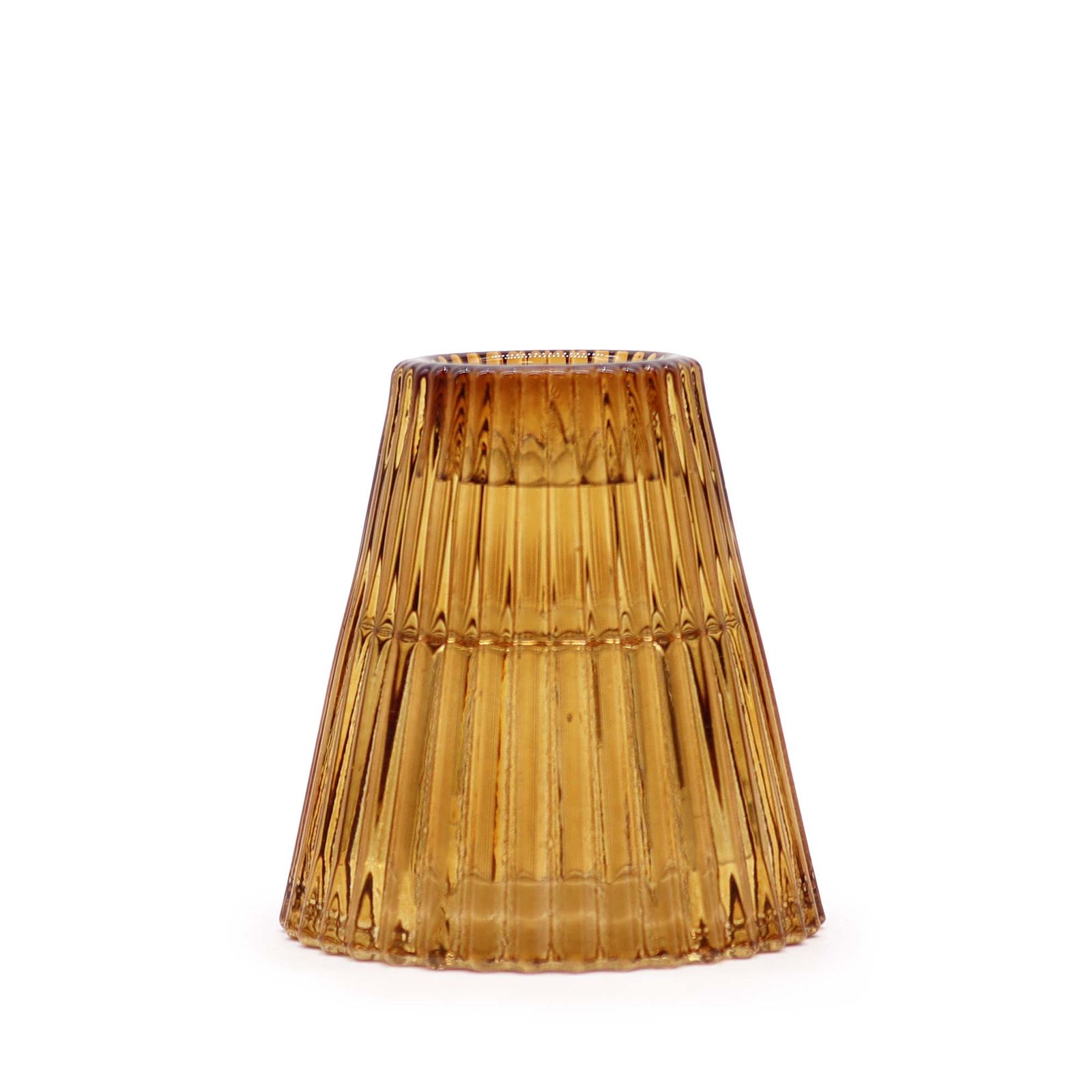 Set of 2 Flip Dinner Candle / Tealight Holder - Antique Amber