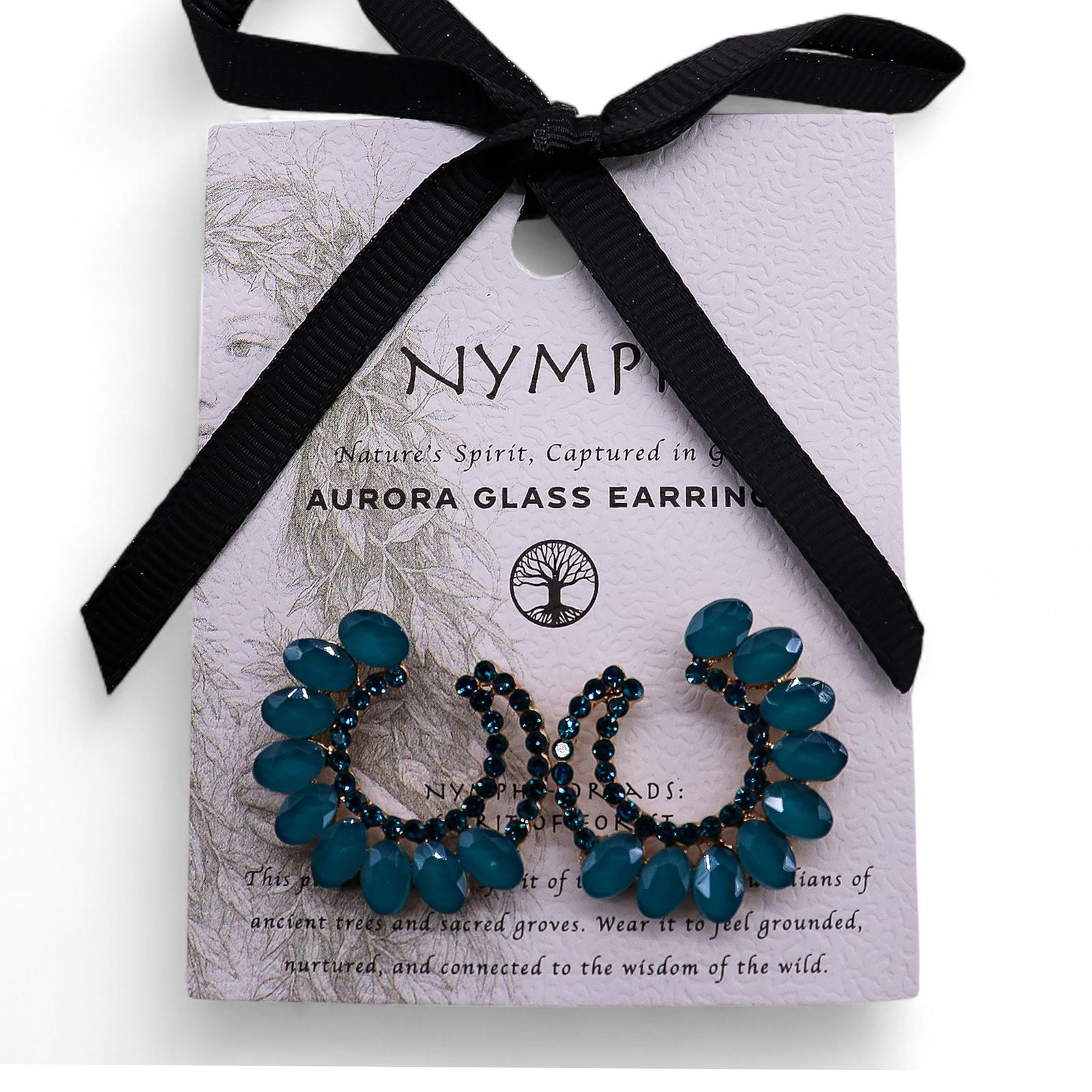 Teal Green - Vintage Glass - Loop - Earrings - Image 5