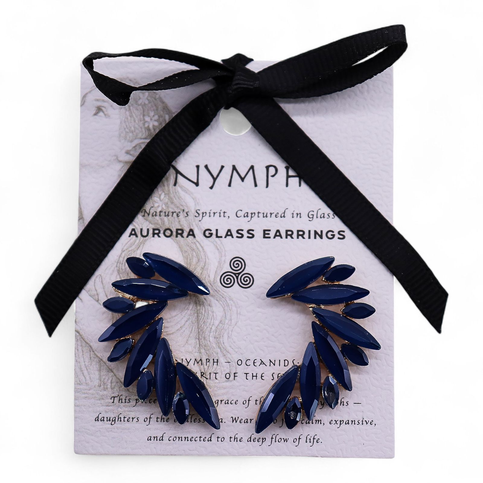Royal Blue - Vintage Glass - Angel Wings - Earrings - Image 5