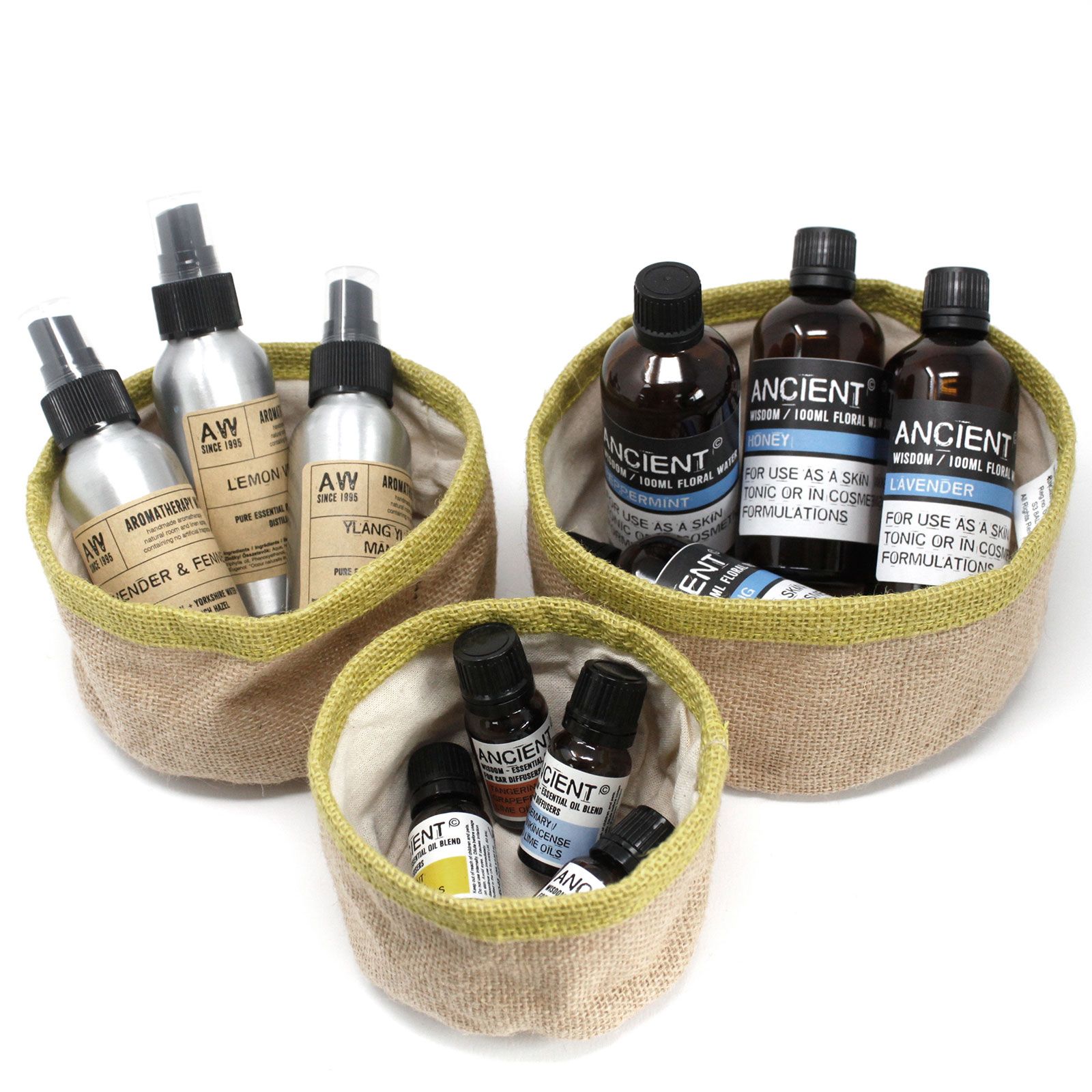 Set of 3 Natural Jute Baskets – Olive - Εικόνα 3