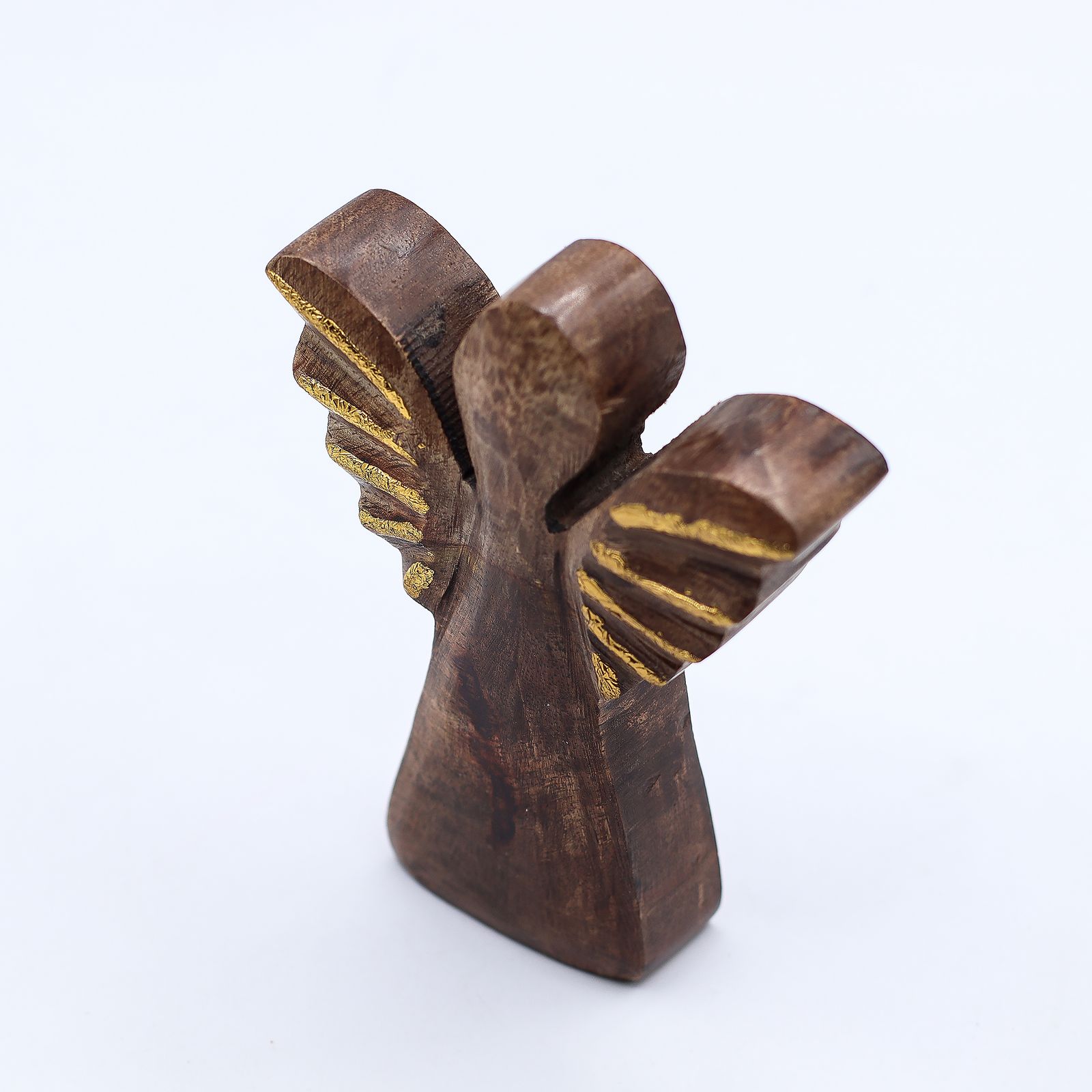 Small Mango Wood Angel – Gold Decor 12cm - Εικόνα 6