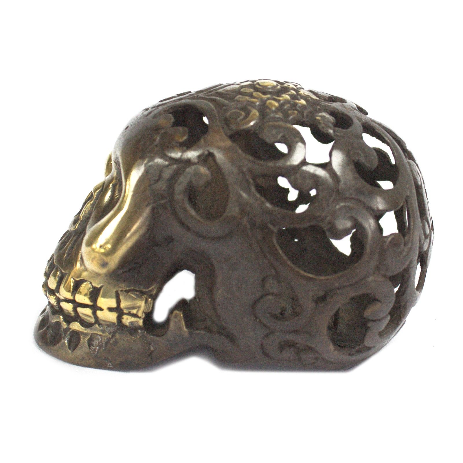 Vintage Brass Skull - Med - Image 4