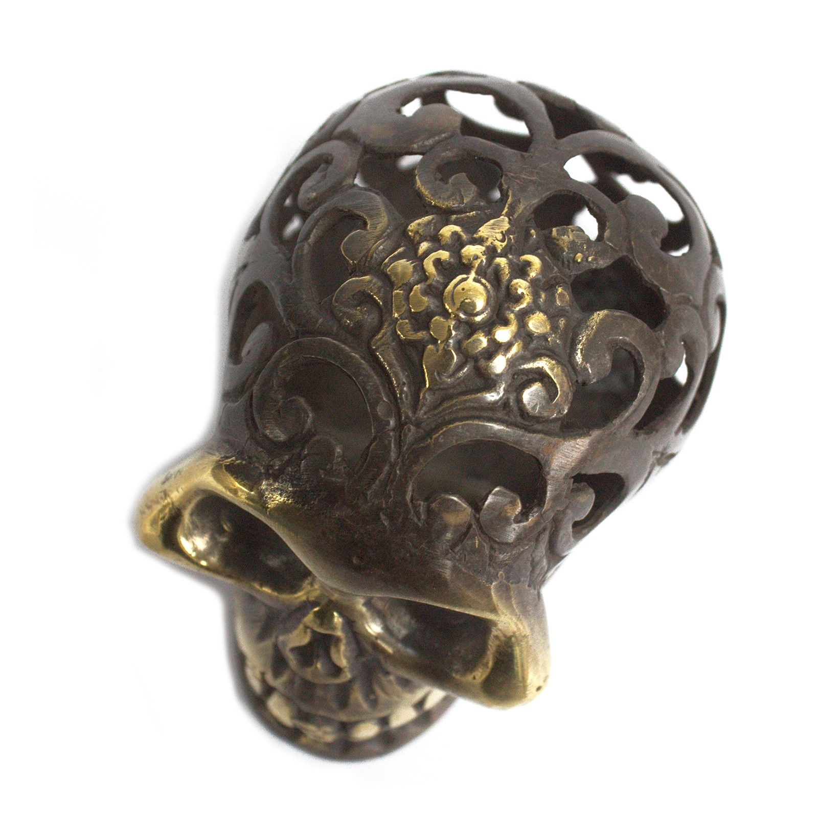 Vintage Brass Skull - Med - Image 3