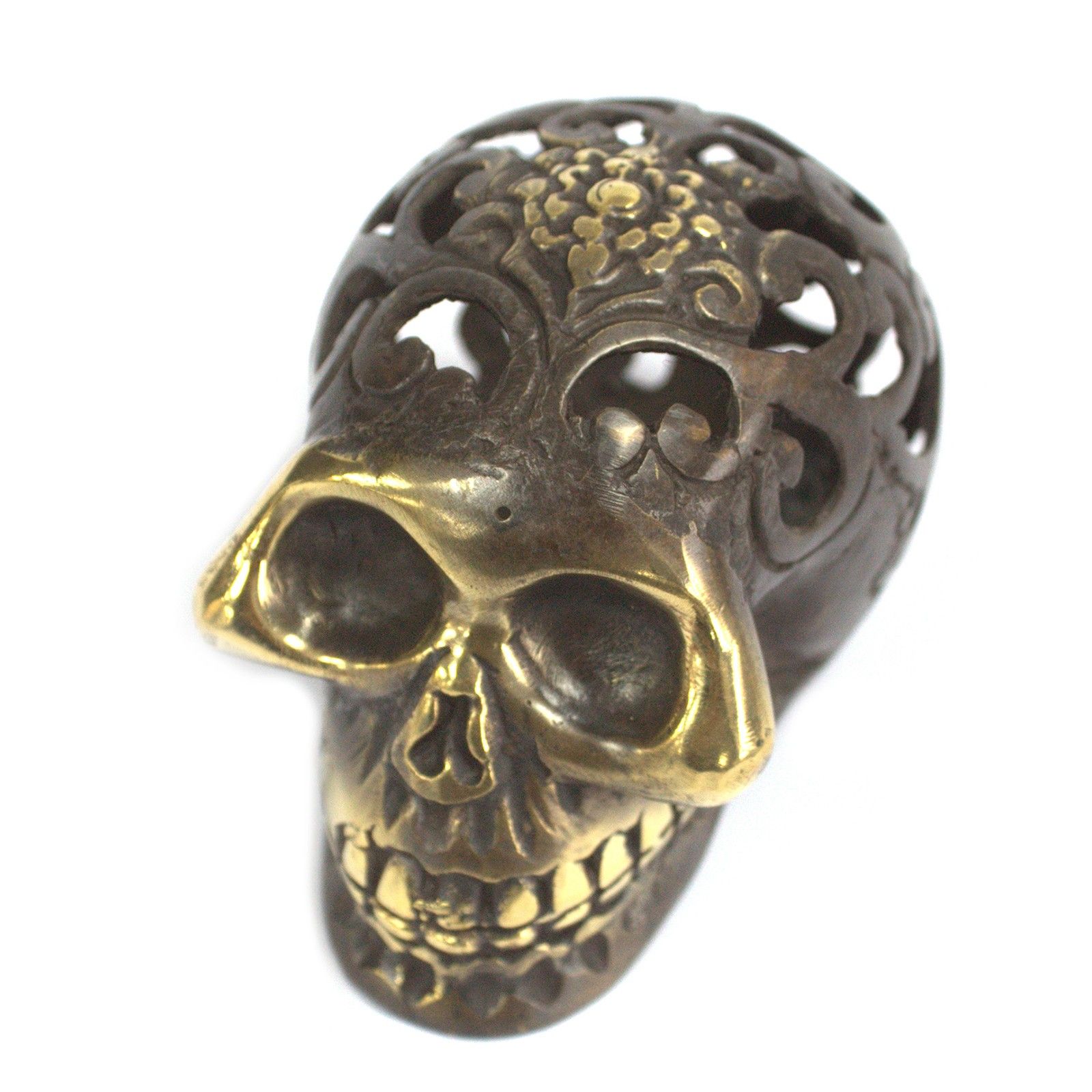Vintage Brass Skull - Med - Image 2