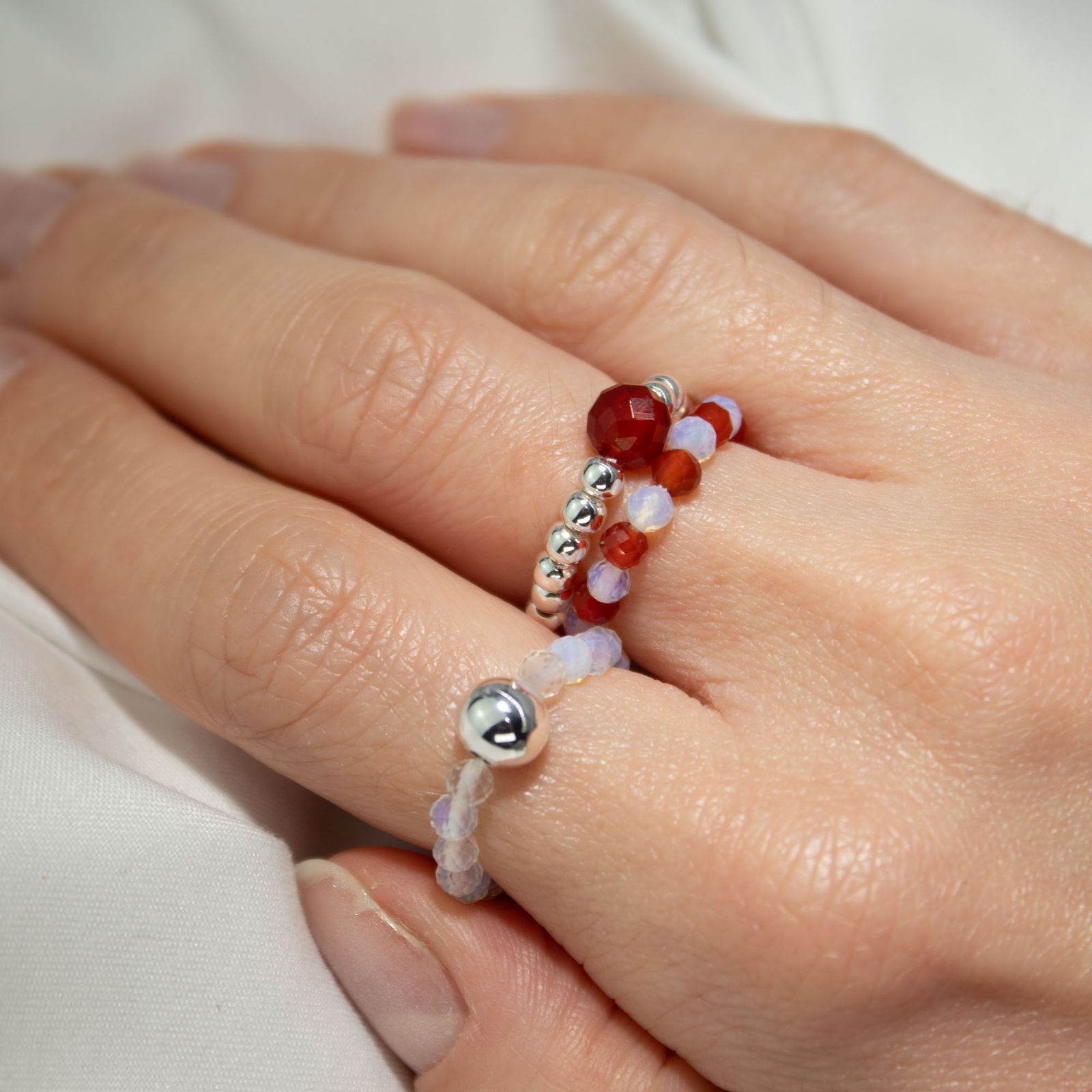 Nymph Spirit Gemstone Ring Set – Blood Moon - Εικόνα 3