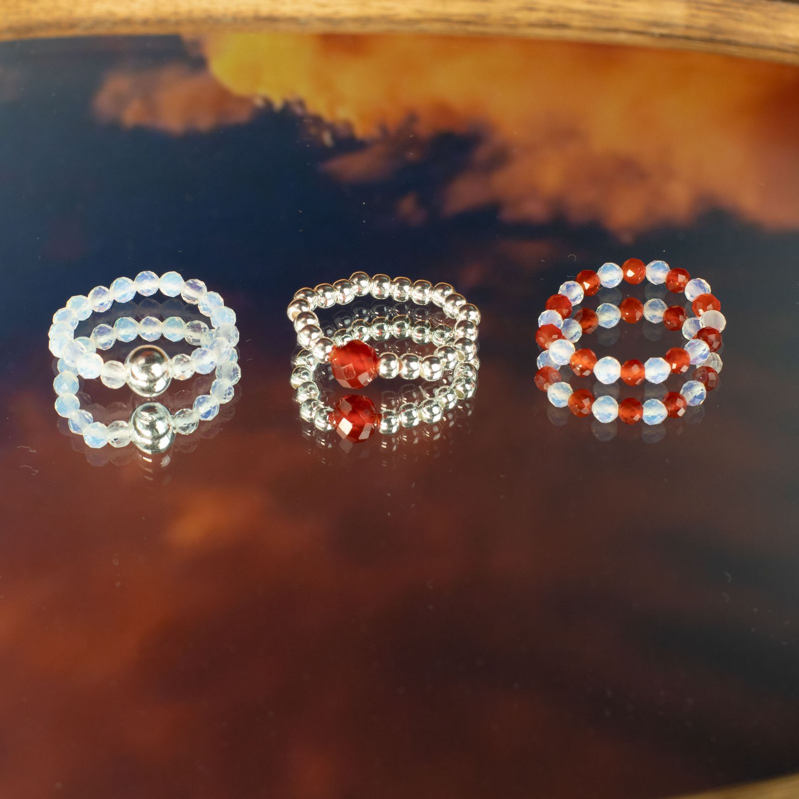 Nymph Spirit Gemstone Ring Set – Blood Moon - Εικόνα 5