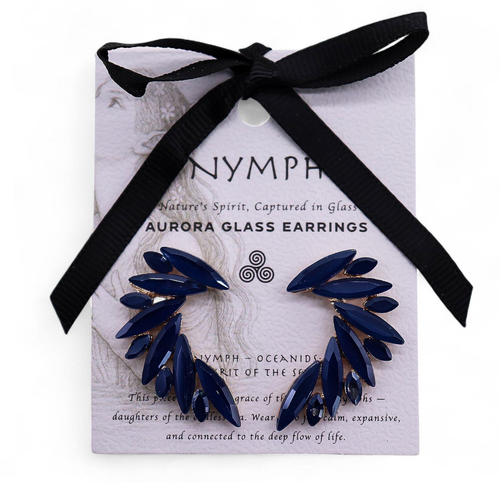 Royal Blue - Vintage Glass - Angel Wings - Earrings - Image 4