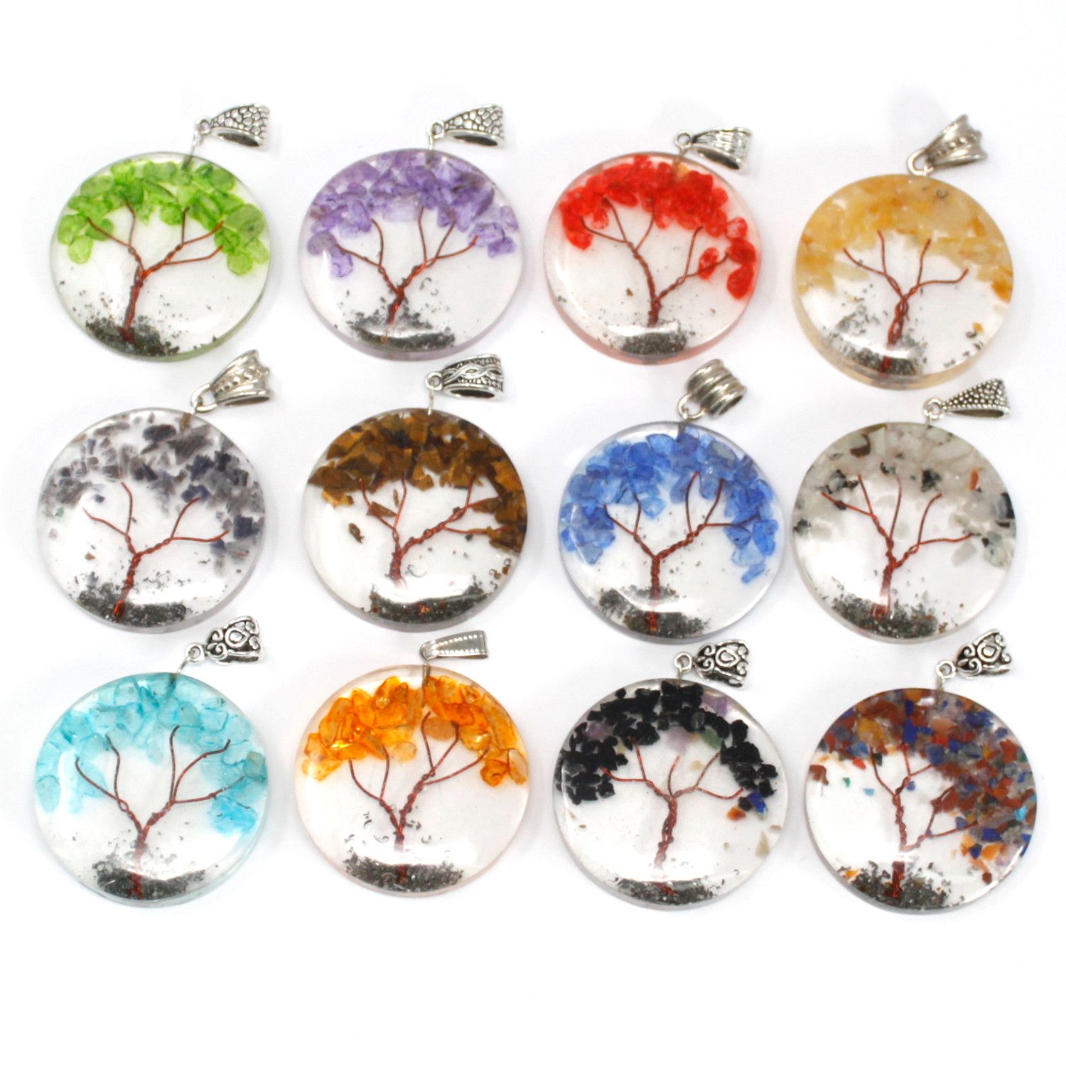 Orgonite Power Pendant – Round Amethyst Tree - Εικόνα 3