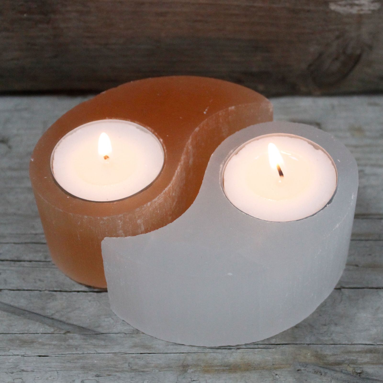 Selenite Yin Yang Candle Holder - Image 4