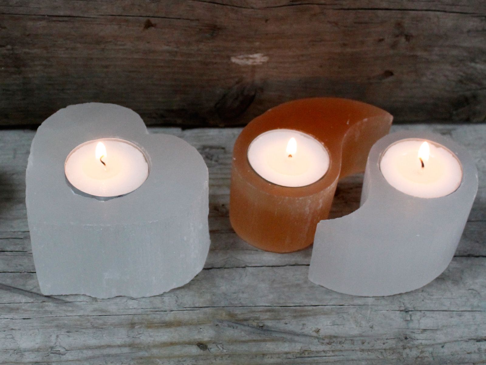 Selenite Yin Yang Candle Holder - Image 3