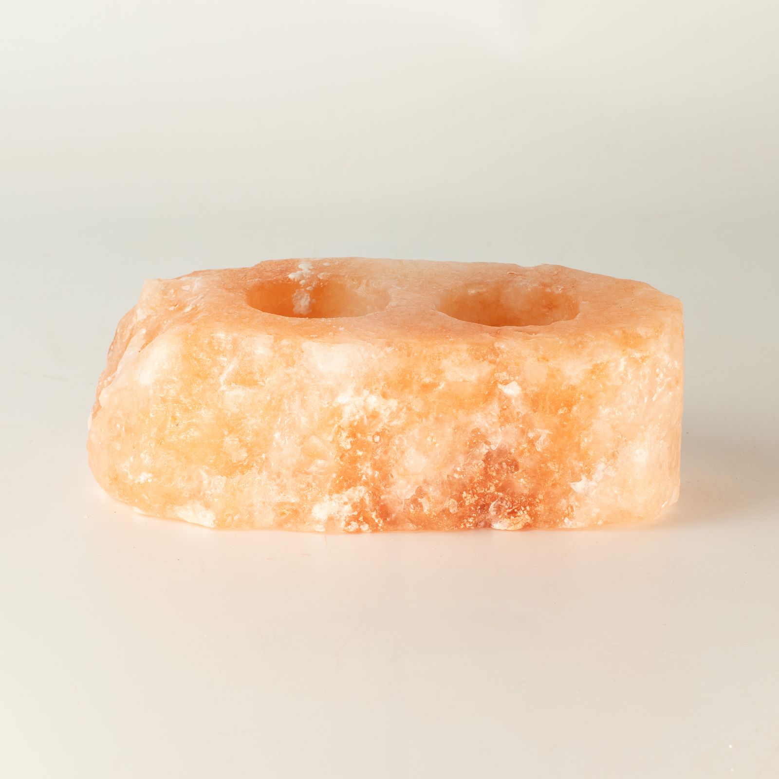 Natural Salt Candle Holder - 2 holes - Image 4