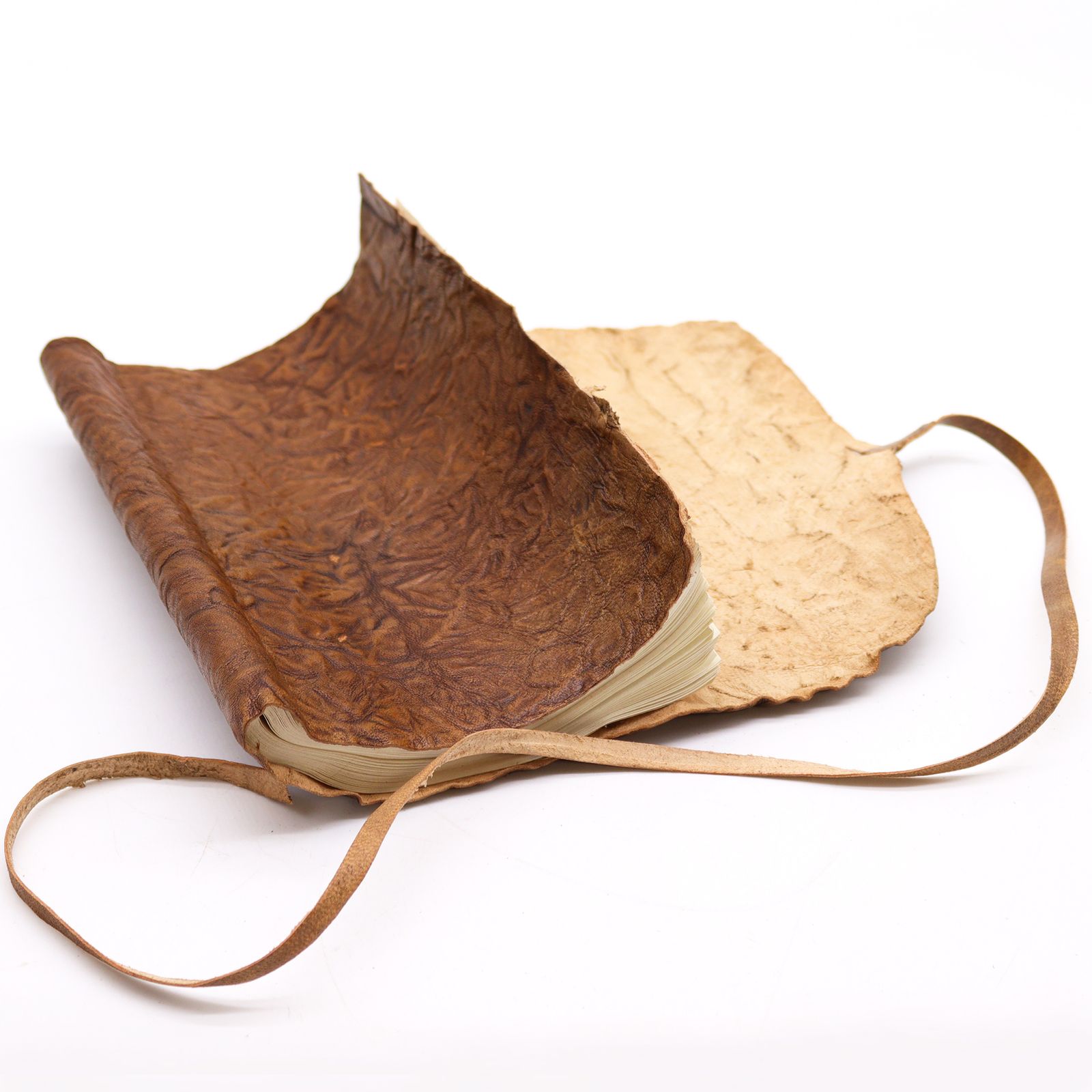 Rolled Leather Travel Notebook - 96 pages - Natural 21x15cm - Image 3
